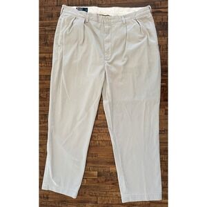 Polo Ralph Lauren ANDREW Pant 40x30 Khaki Tan Pleated Classic Fit Chinos‎